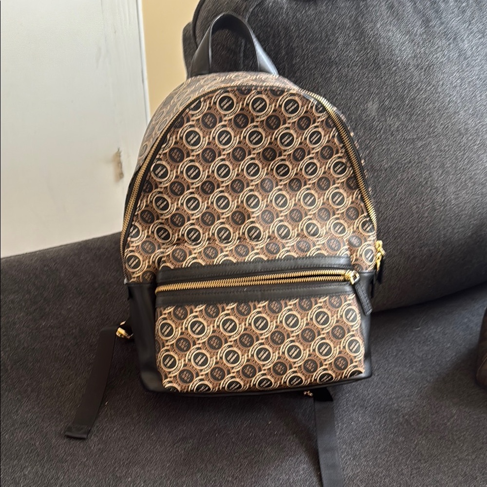 Marc Jacobs Black and Brown Patterned Backpack